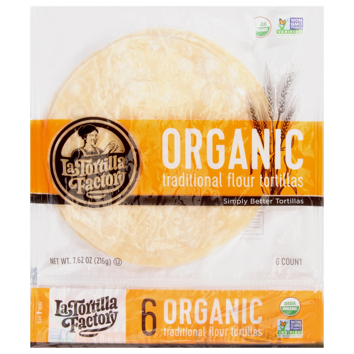 slide 1 of 1, La Tortilla Factory Organic Traditional Tortillas - 7.62oz/6ct, 7.62 oz