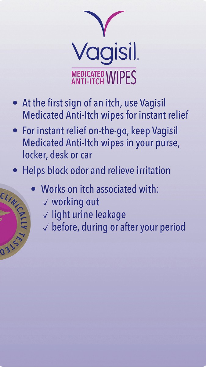 slide 6 of 9, Vagisil Anti-Itch Medicated Wipes, 12 ct