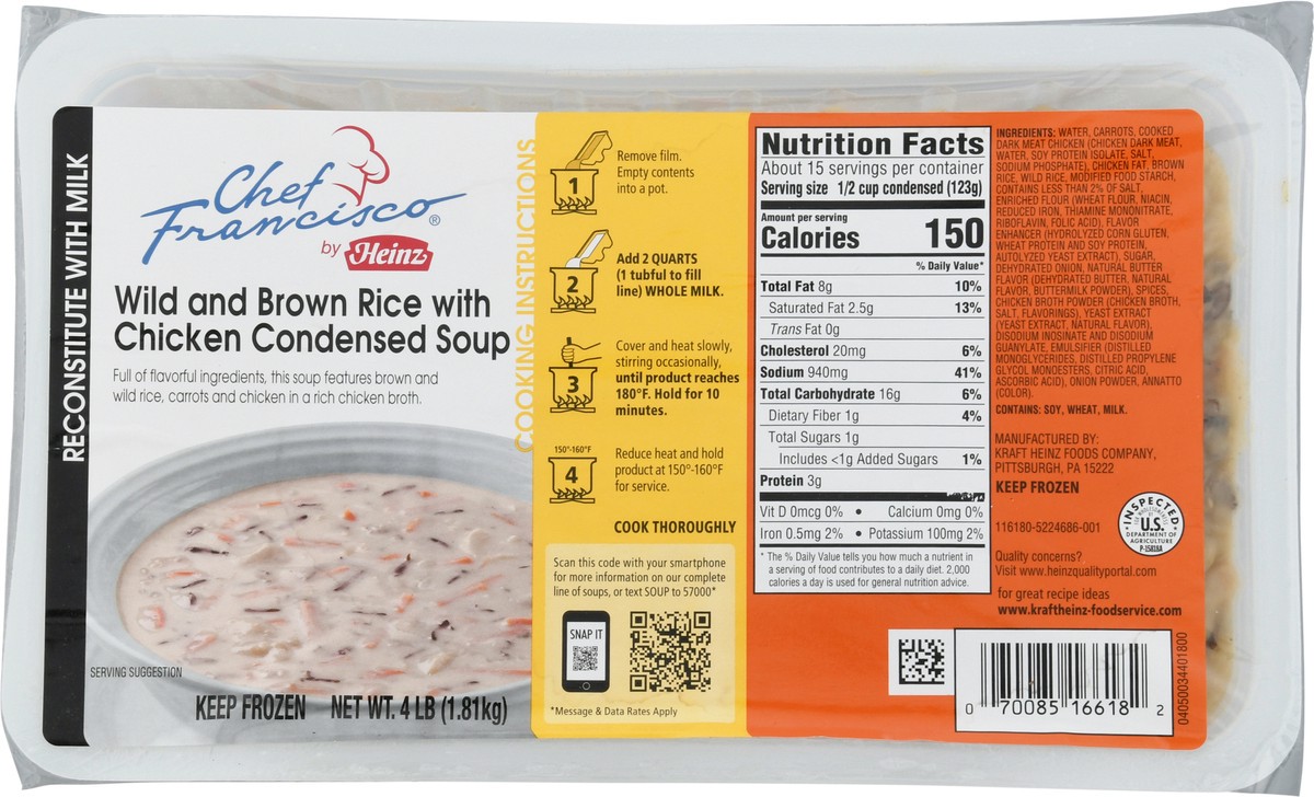 slide 9 of 14, Chef Francisco Wild and Brown Rice with Chicken Condensed Soup 4 lb, 4 lb