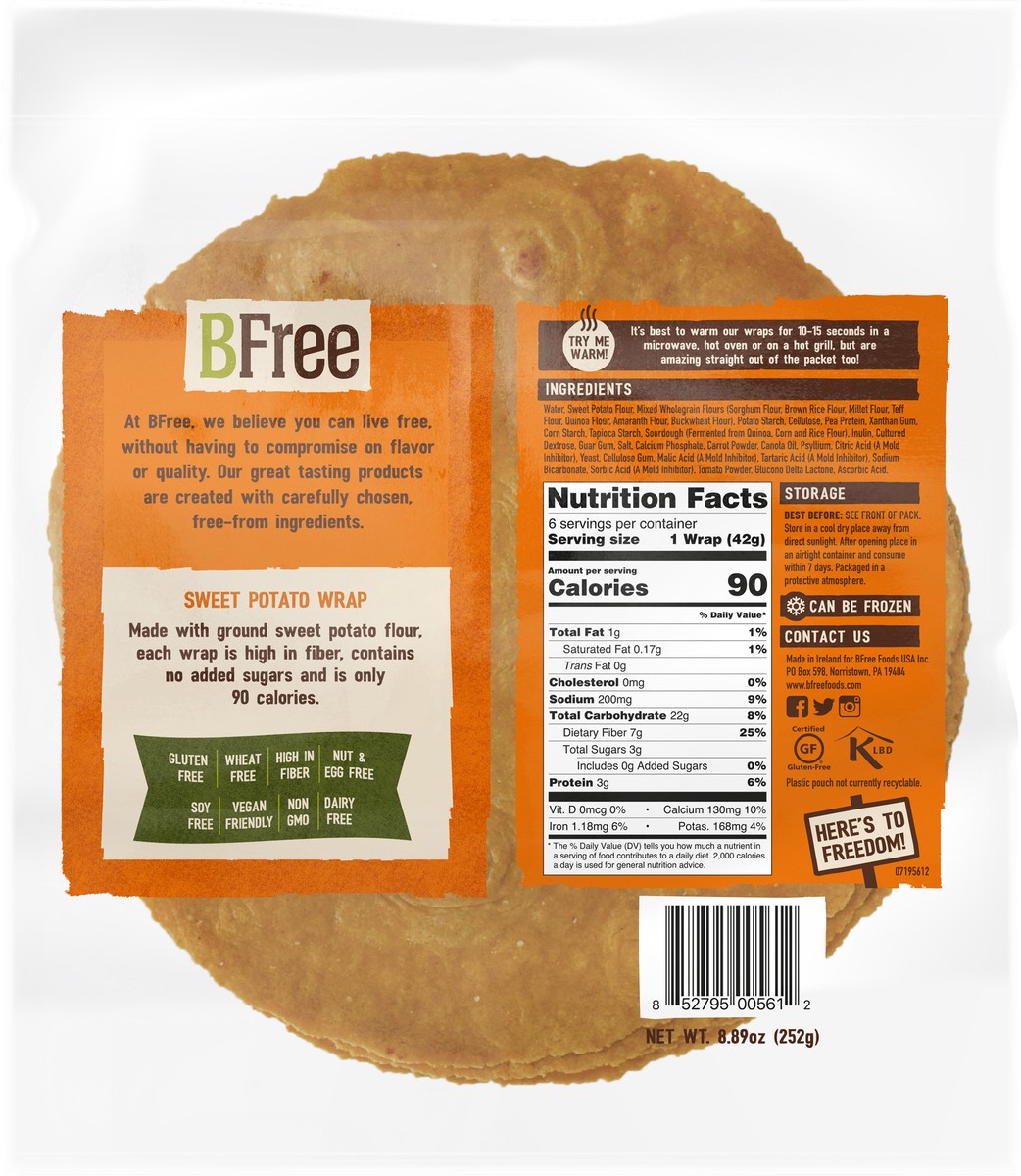 slide 2 of 6, Bfree Sweet Potato Wraps, 8.9 oz