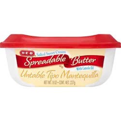 H-E-B Spreadable Salted Sweet Cream Butter with Canola Oil