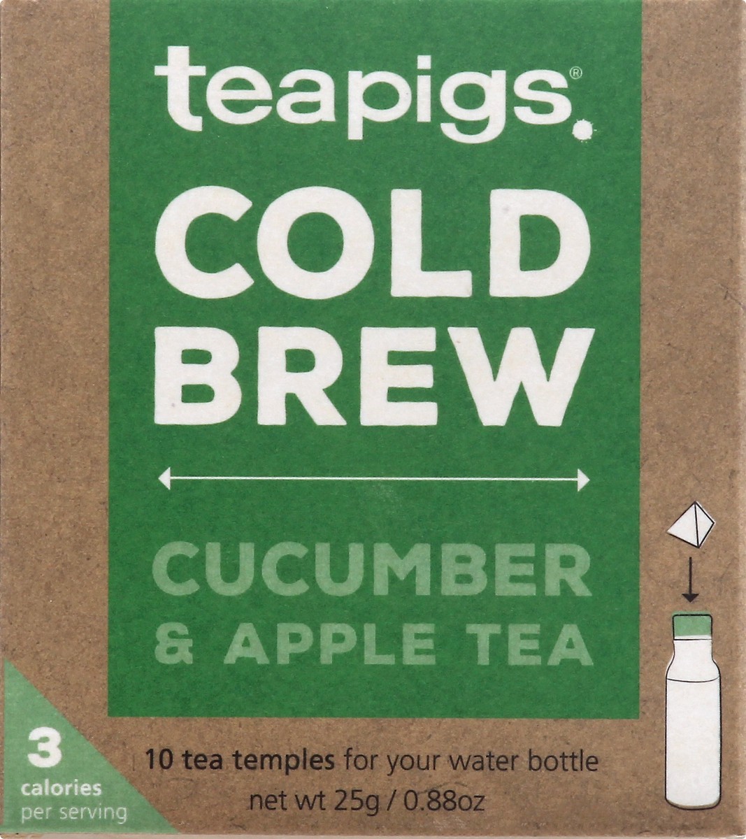 slide 3 of 12, teapigs Temples Cold Brew Cucumber & Apple Tea - 10 ct, 10 ct