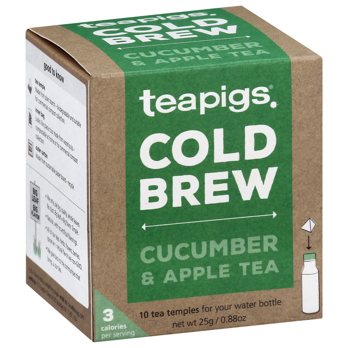 slide 6 of 12, teapigs Temples Cold Brew Cucumber & Apple Tea - 10 ct, 10 ct