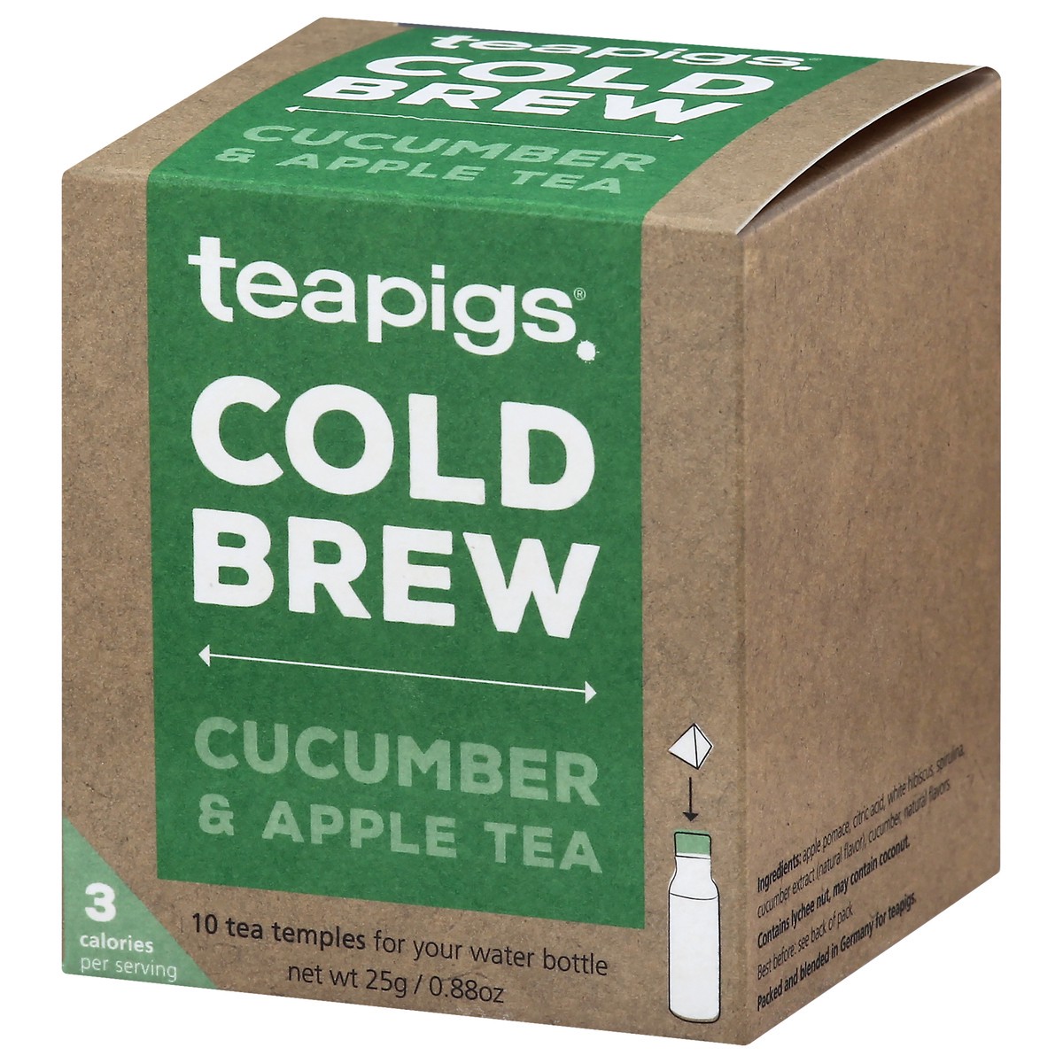 slide 4 of 12, teapigs Temples Cold Brew Cucumber & Apple Tea - 10 ct, 10 ct