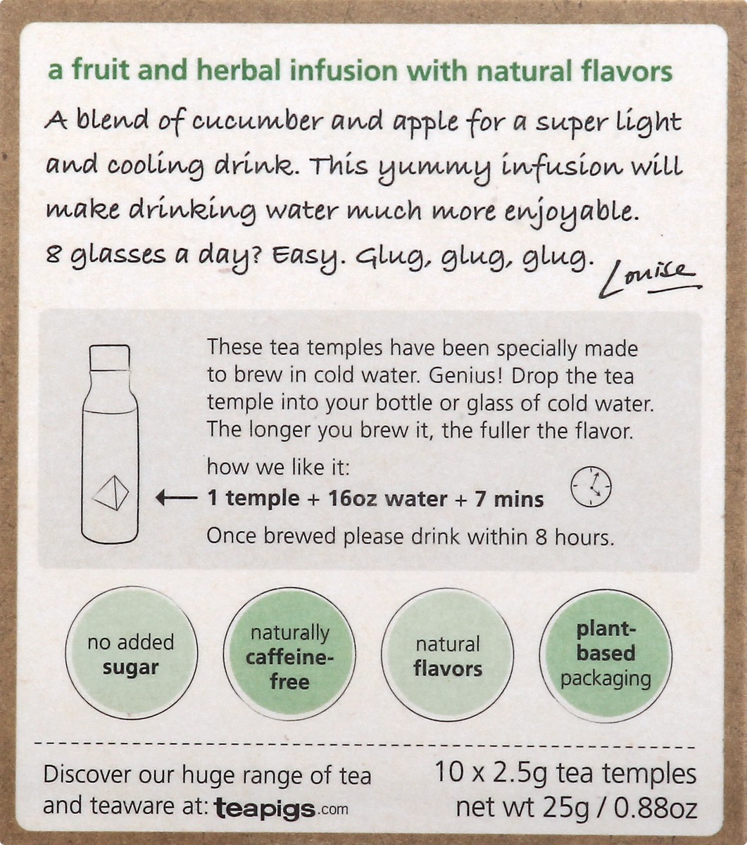 slide 8 of 12, teapigs Temples Cold Brew Cucumber & Apple Tea - 10 ct, 10 ct