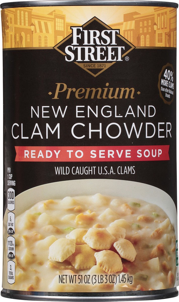 slide 3 of 14, First Street Clam Chowder Premium New England, 51 oz