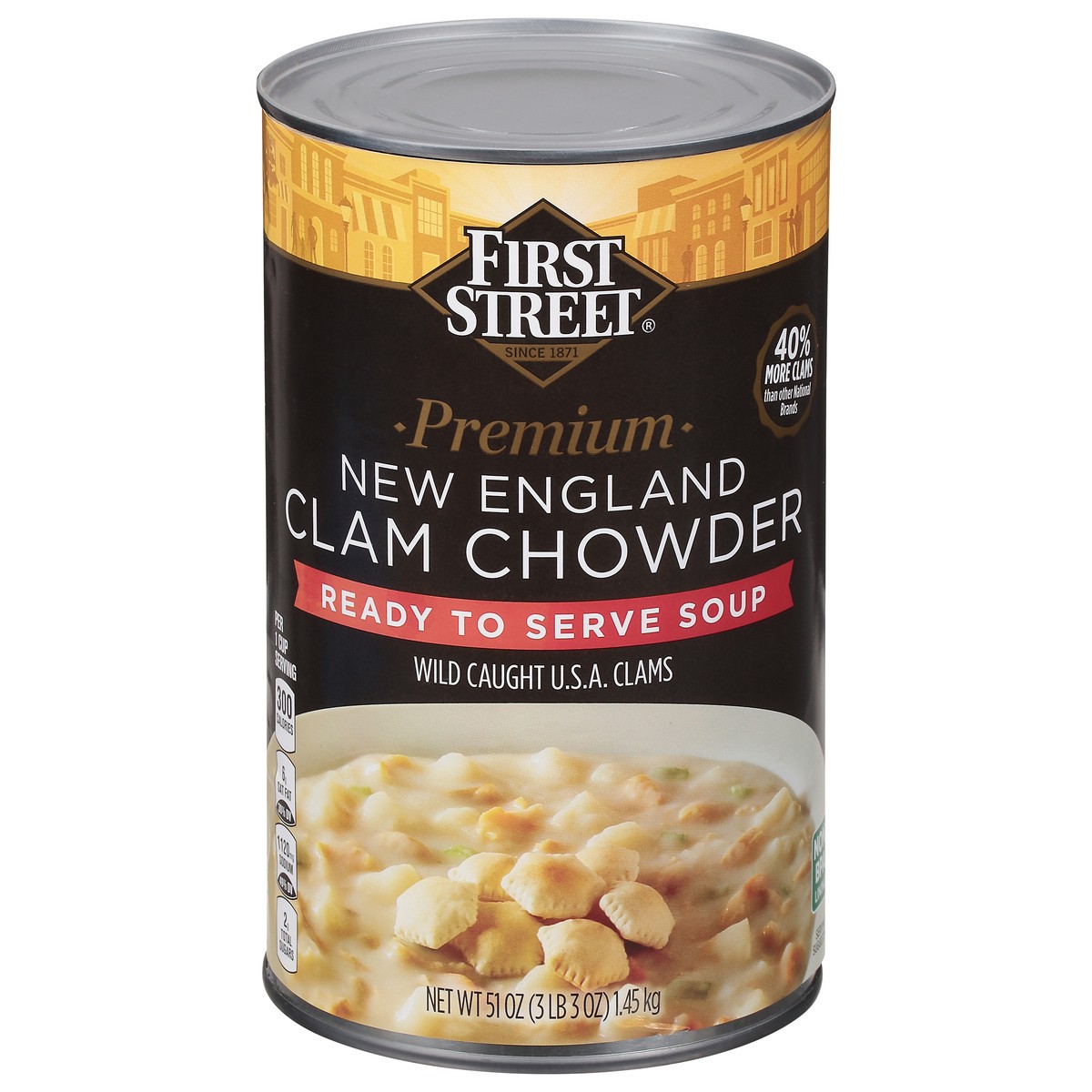 slide 4 of 14, First Street Clam Chowder Premium New England, 51 oz