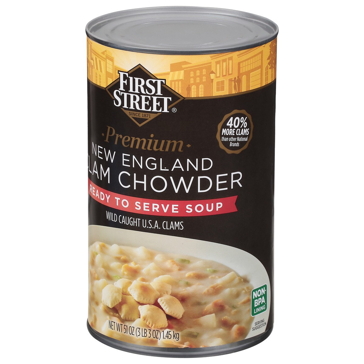 slide 8 of 14, First Street Clam Chowder Premium New England, 51 oz