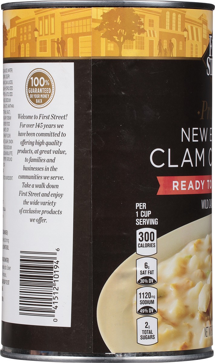 slide 10 of 14, First Street Clam Chowder Premium New England, 51 oz