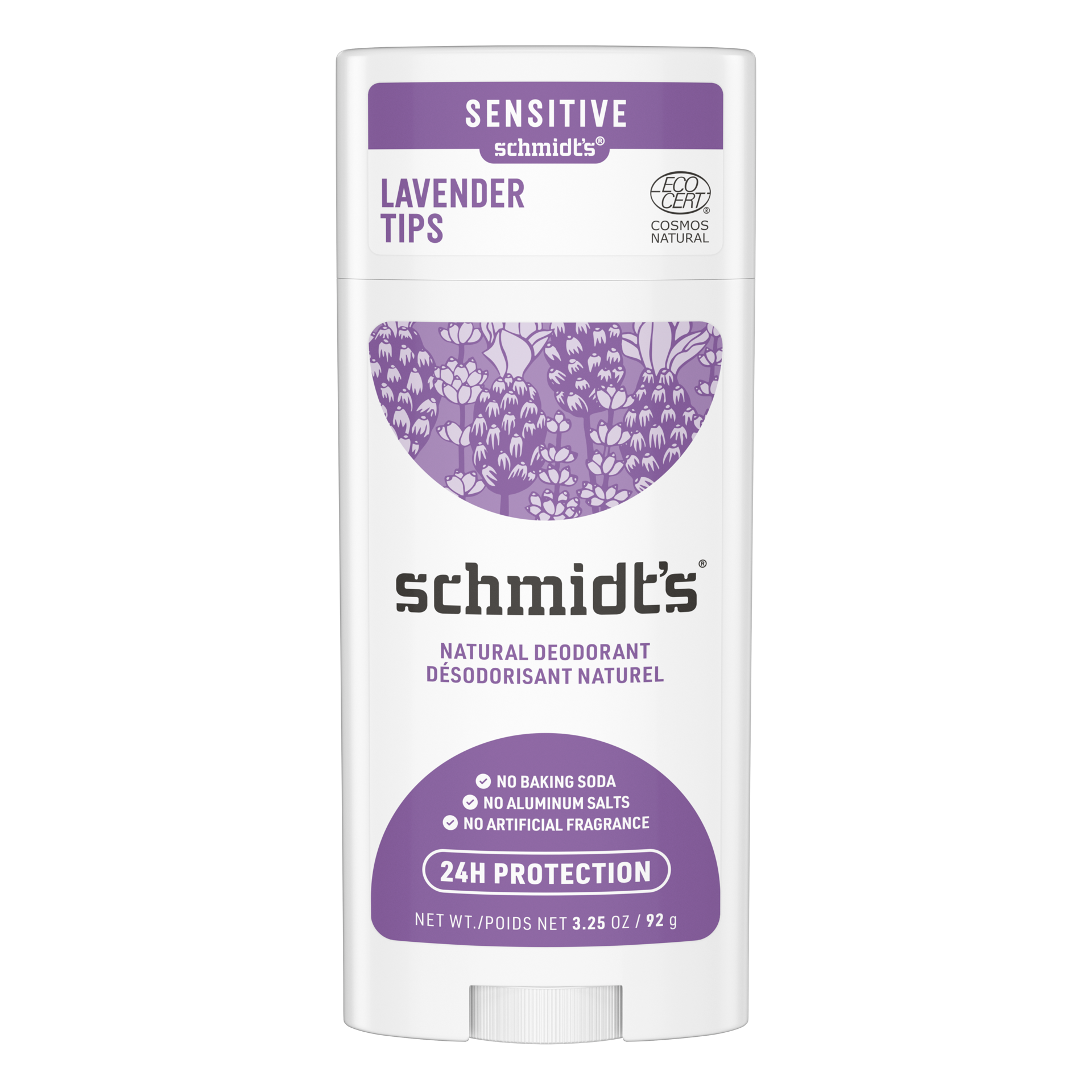 slide 1 of 3, Schmidt's Baking Soda-Free Sensitive Skin Natural Deodorant Lavender Tips,, 3.25 oz, 3.25 oz