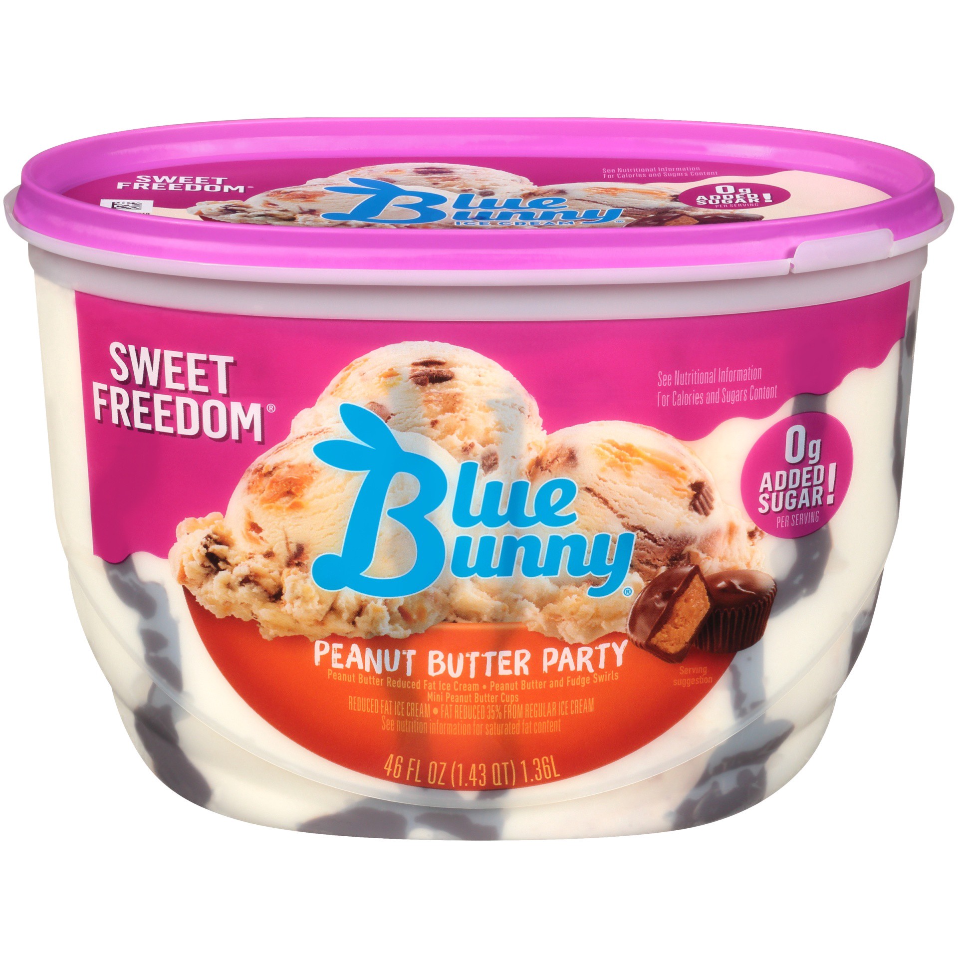 slide 3 of 7, Blue Bunny Peanut Butter Party Light Ice Cream, 46 oz