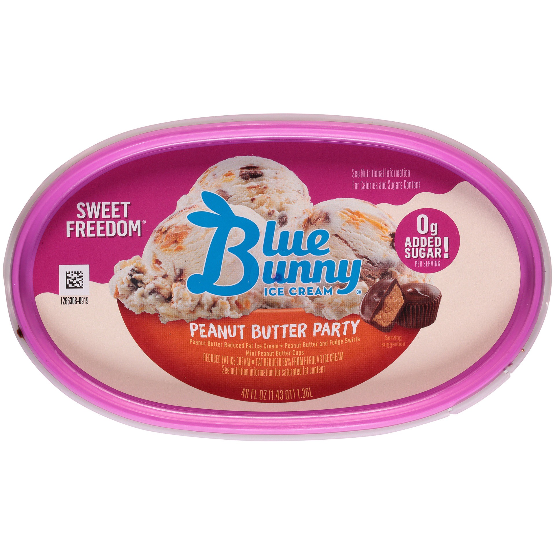 slide 7 of 7, Blue Bunny Peanut Butter Party Light Ice Cream, 46 oz