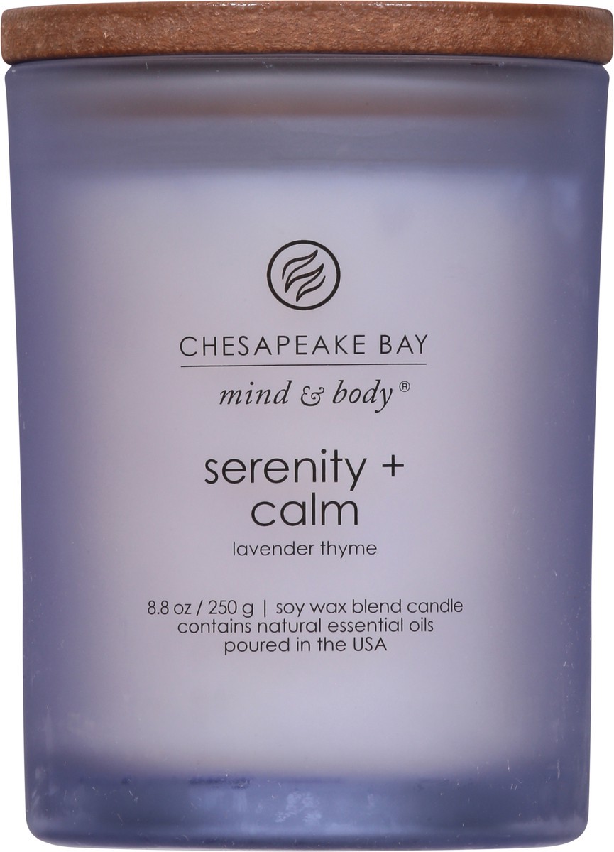 slide 8 of 9, Chesapeake Bay Candle Mind & Body Serenity + Calm Soy Wax Blend Lavender Thyme Candle 1 ea, 1 ct