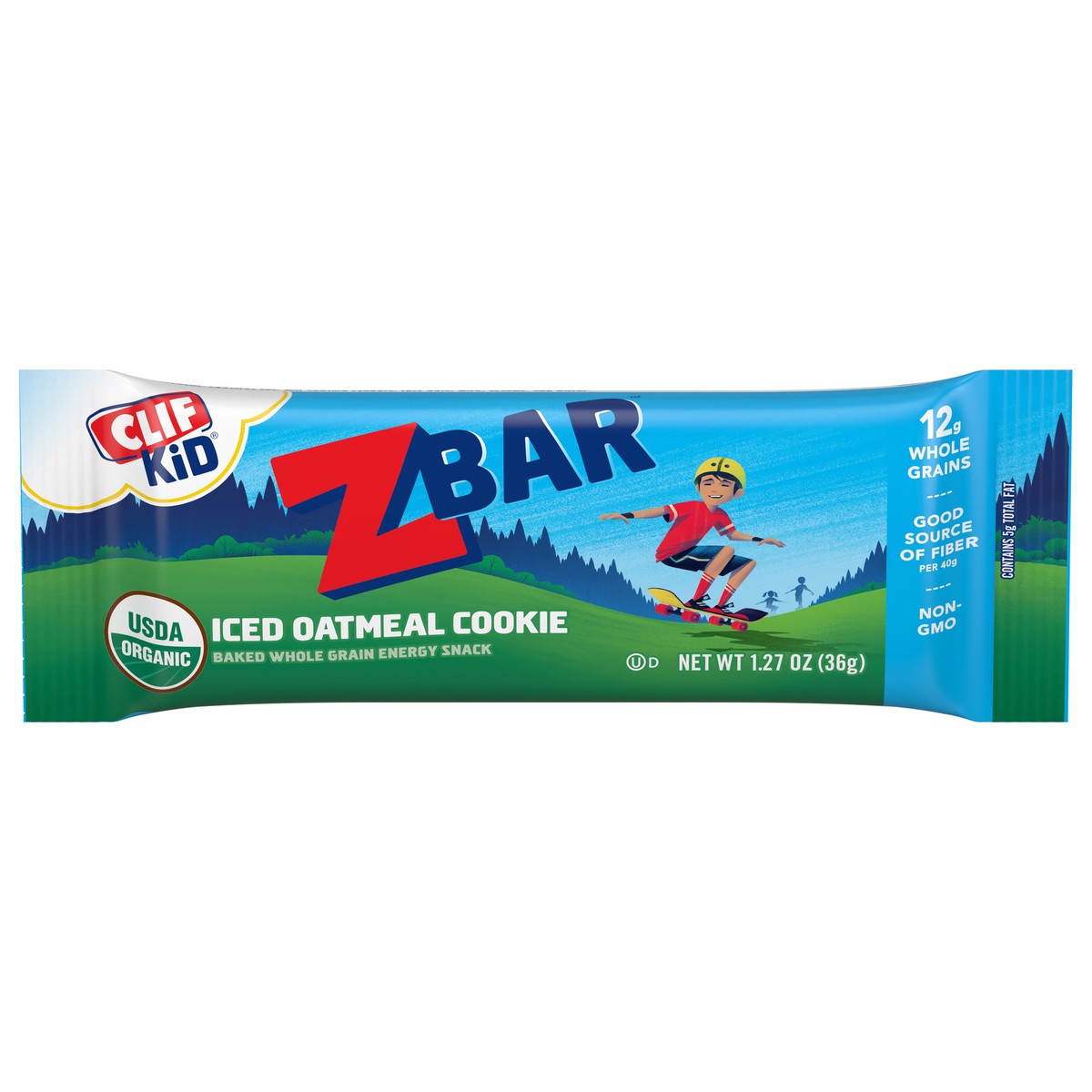 slide 1 of 9, CLIF Kid Zbar - Iced Oatmeal Cookie - Soft Baked Whole Grain Snack Bar - USDA Organic - Non-GMO - Plant-Based - 1.27 oz., 1.27 oz
