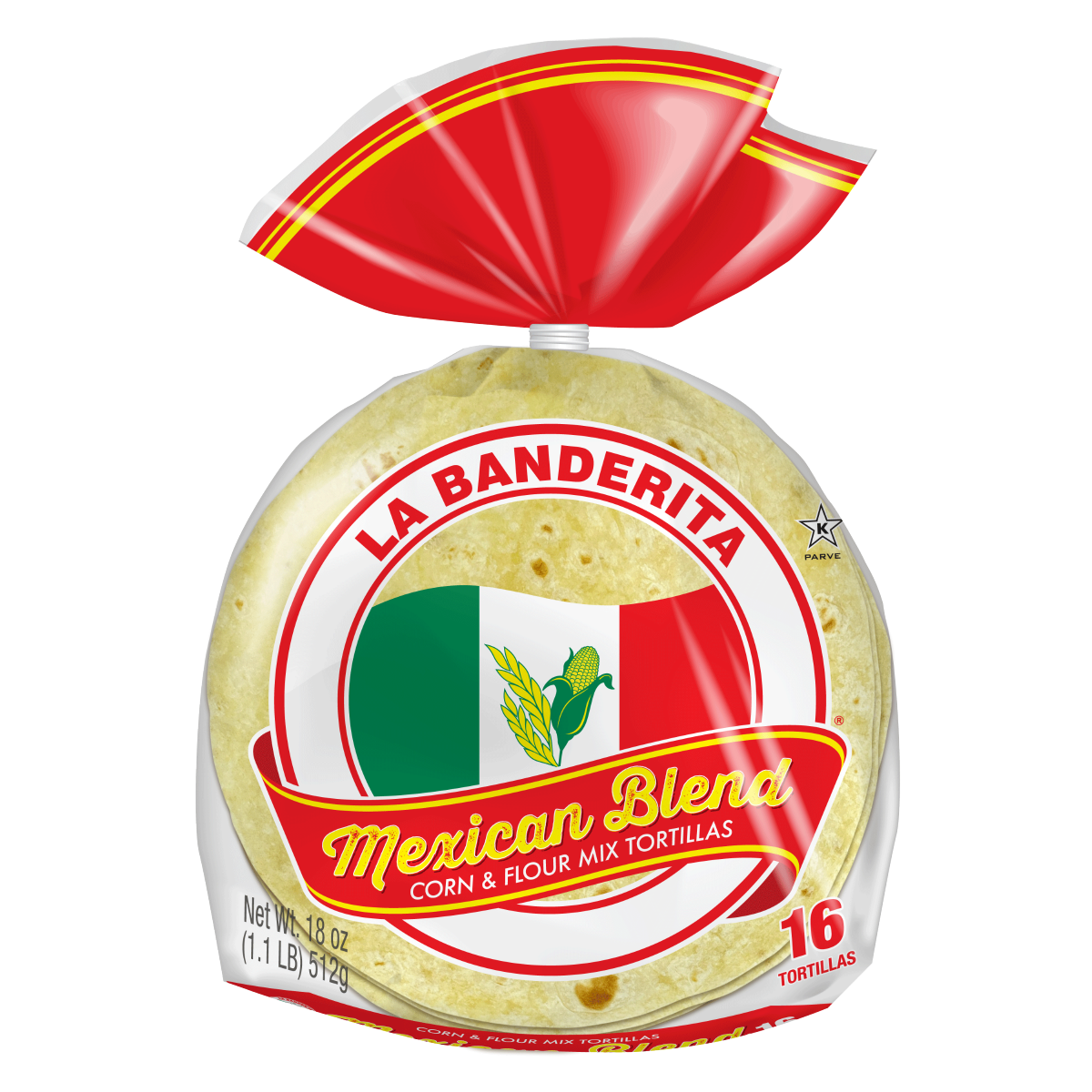 slide 1 of 1, La Banderita Corn & Flour Mix Mexican Blend Tortillas 16 Each, 18 oz