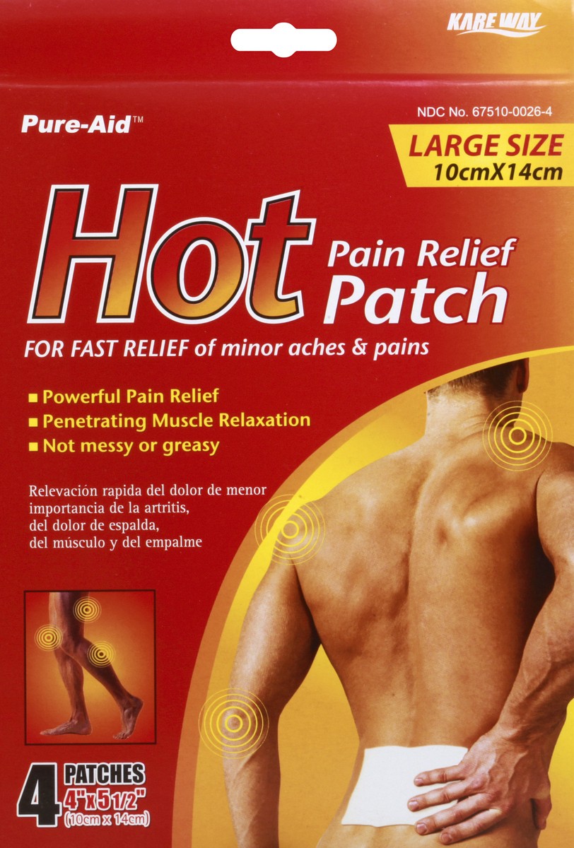 slide 6 of 12, Pure-Aid Pain Relief Hot Patch 4 ea, 4 ct