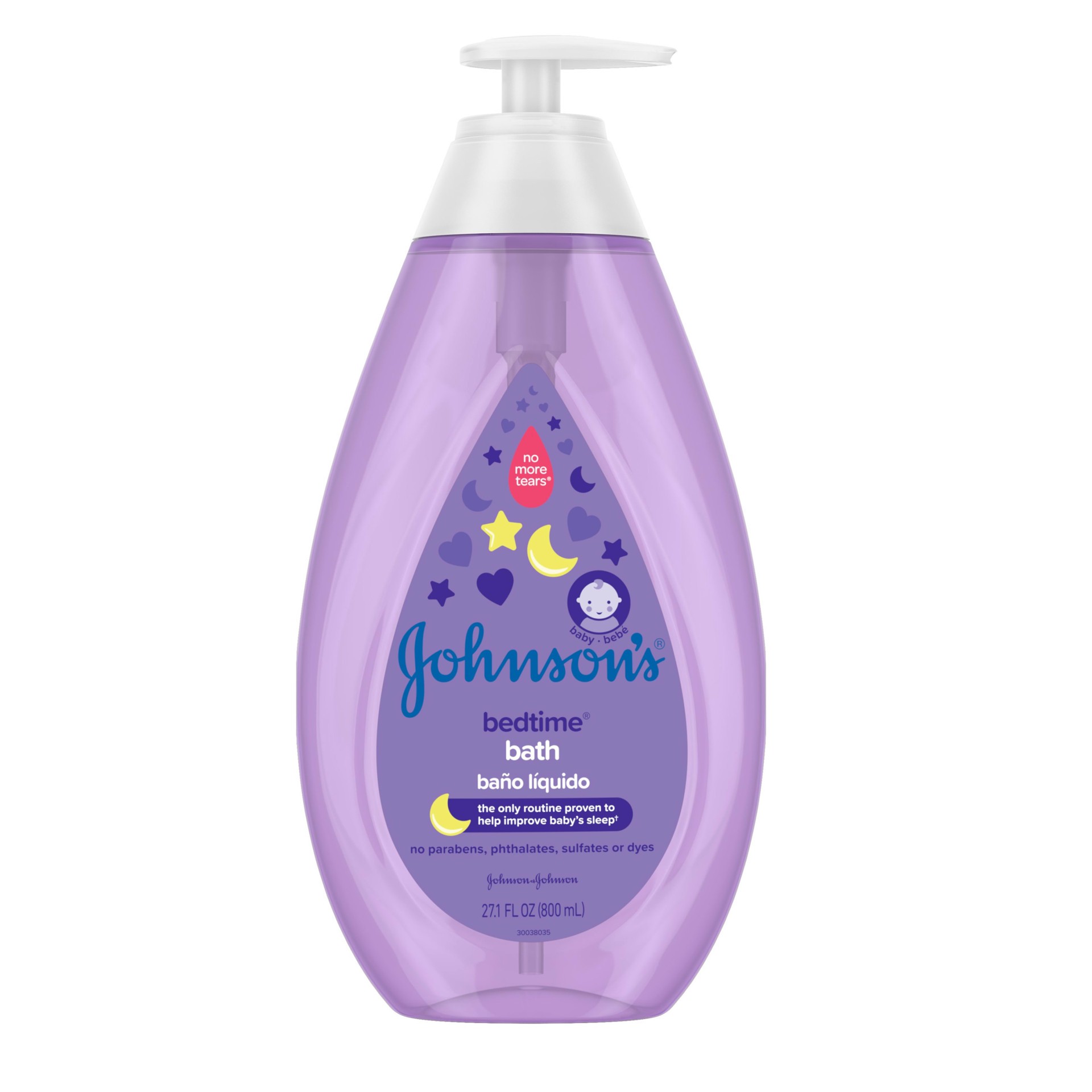 slide 3 of 5, Johnson's Bedtime Baby Bath Wash + Relaxing & Soothing NaturalCalm Aromas, Hypoallergenic, Gentle & Tear-Free Nighttime Bath for Babies, Kids & Toddlers, Floral Scent, 27.1 fl. oz, 27.10 fl oz