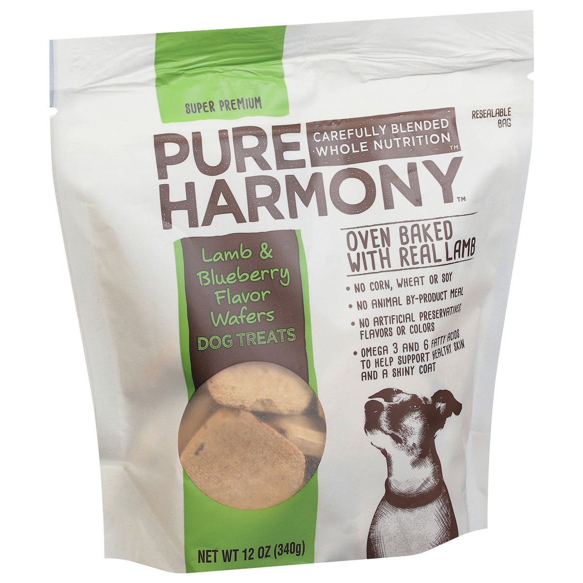 slide 6 of 9, Pure Harmony Wafers Super Premium Lamb & Blueberry Flavor Dog Treats 12 oz, 12 oz