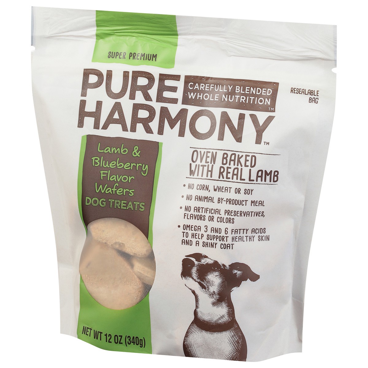 slide 7 of 9, Pure Harmony Wafers Super Premium Lamb & Blueberry Flavor Dog Treats 12 oz, 12 oz