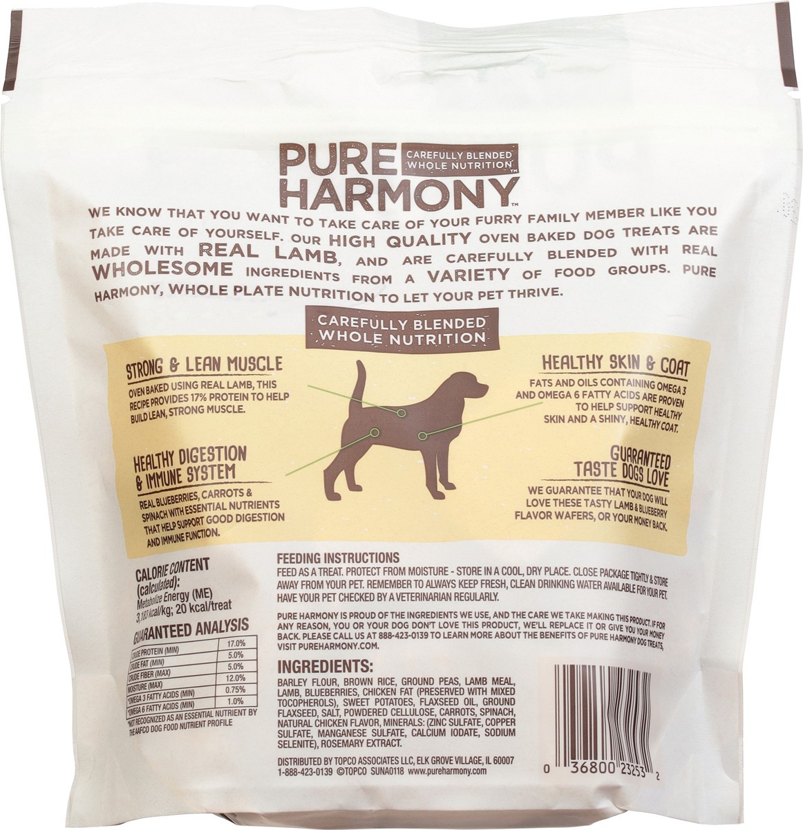 slide 9 of 9, Pure Harmony Wafers Super Premium Lamb & Blueberry Flavor Dog Treats 12 oz, 12 oz