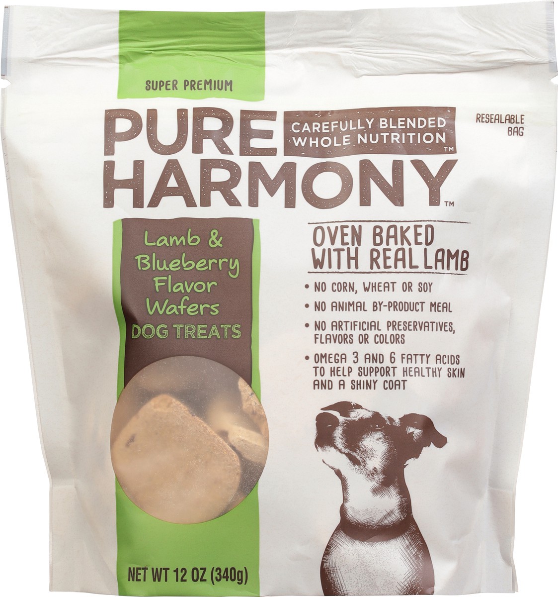 slide 4 of 9, Pure Harmony Wafers Super Premium Lamb & Blueberry Flavor Dog Treats 12 oz, 12 oz