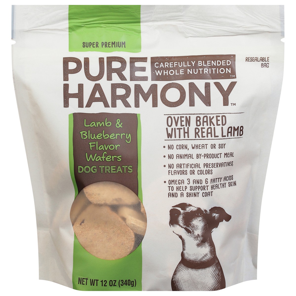 slide 1 of 9, Pure Harmony Wafers Super Premium Lamb & Blueberry Flavor Dog Treats 12 oz, 12 oz