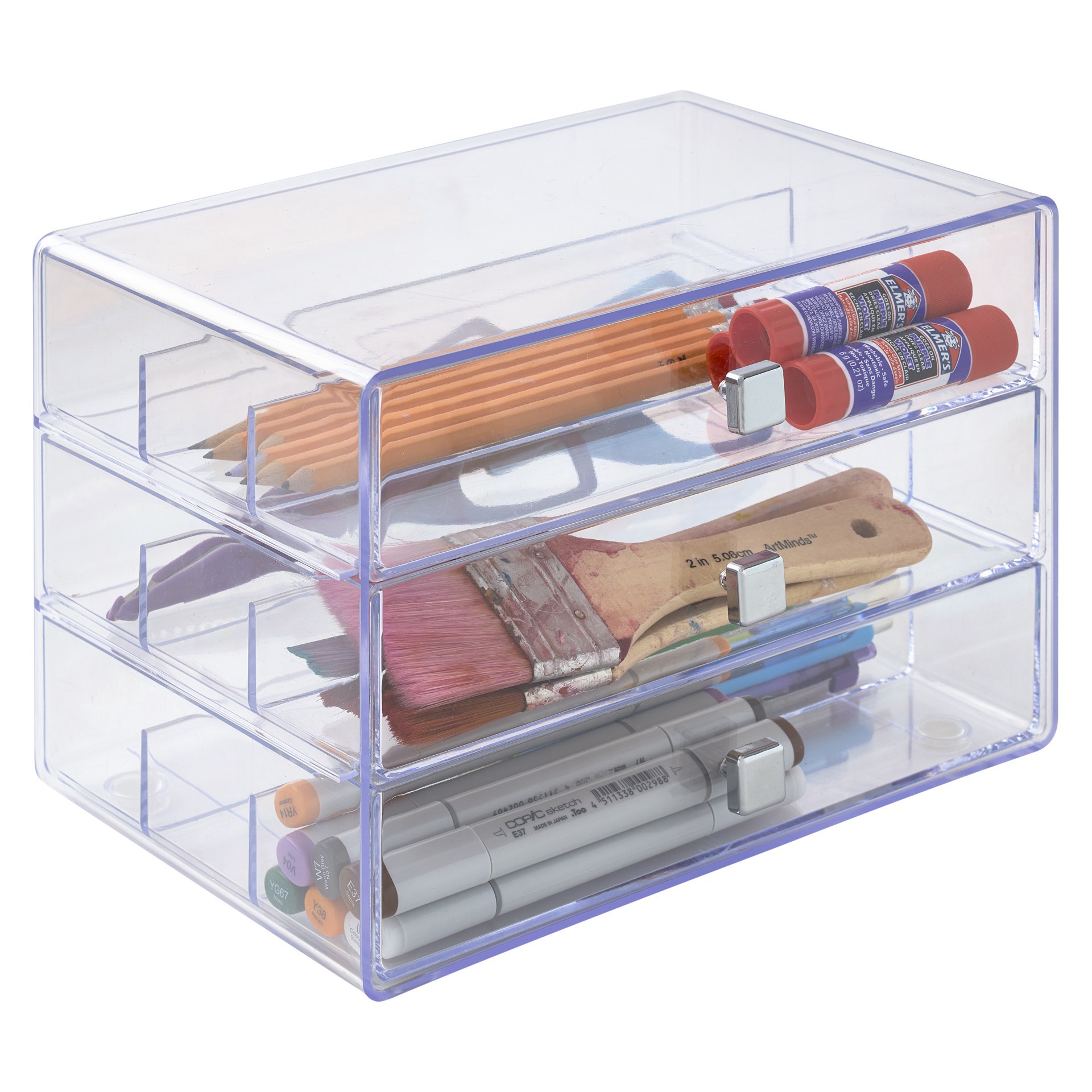 slide 4 of 5, Three-Drawer Washi Organizer By Simply Tidy, 10 in x 7 in x 6.75 in