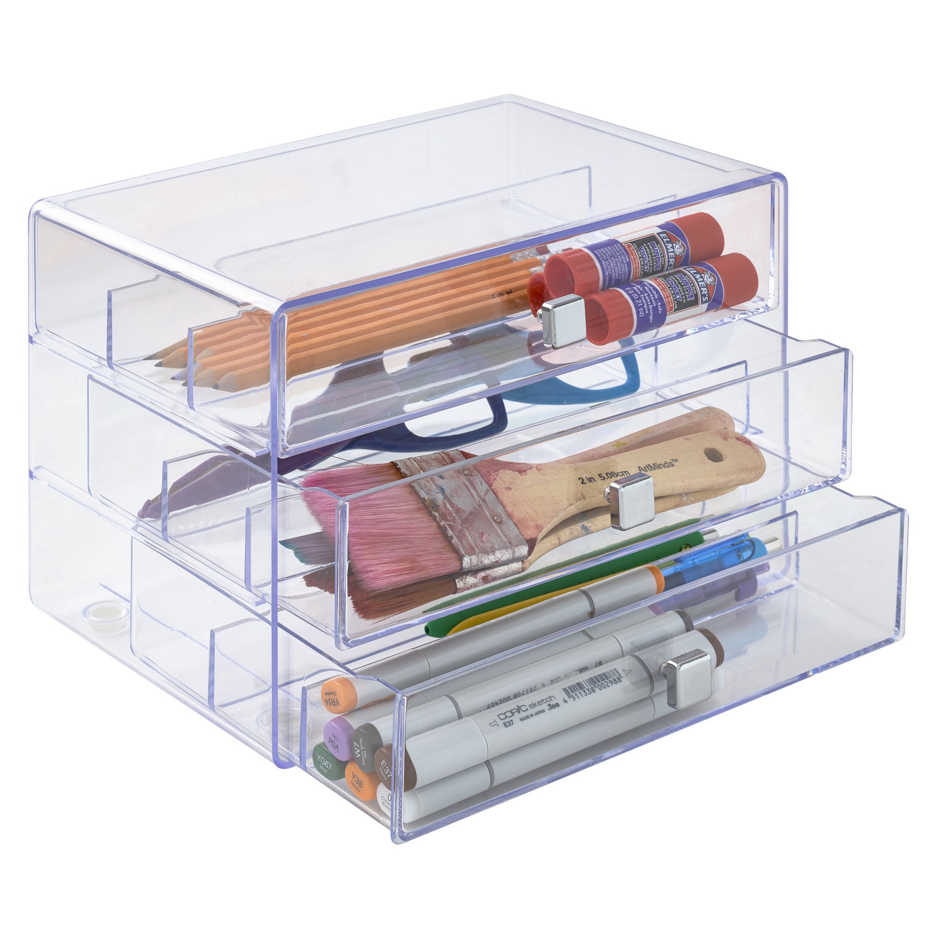 slide 2 of 5, Three-Drawer Washi Organizer By Simply Tidy, 10 in x 7 in x 6.75 in