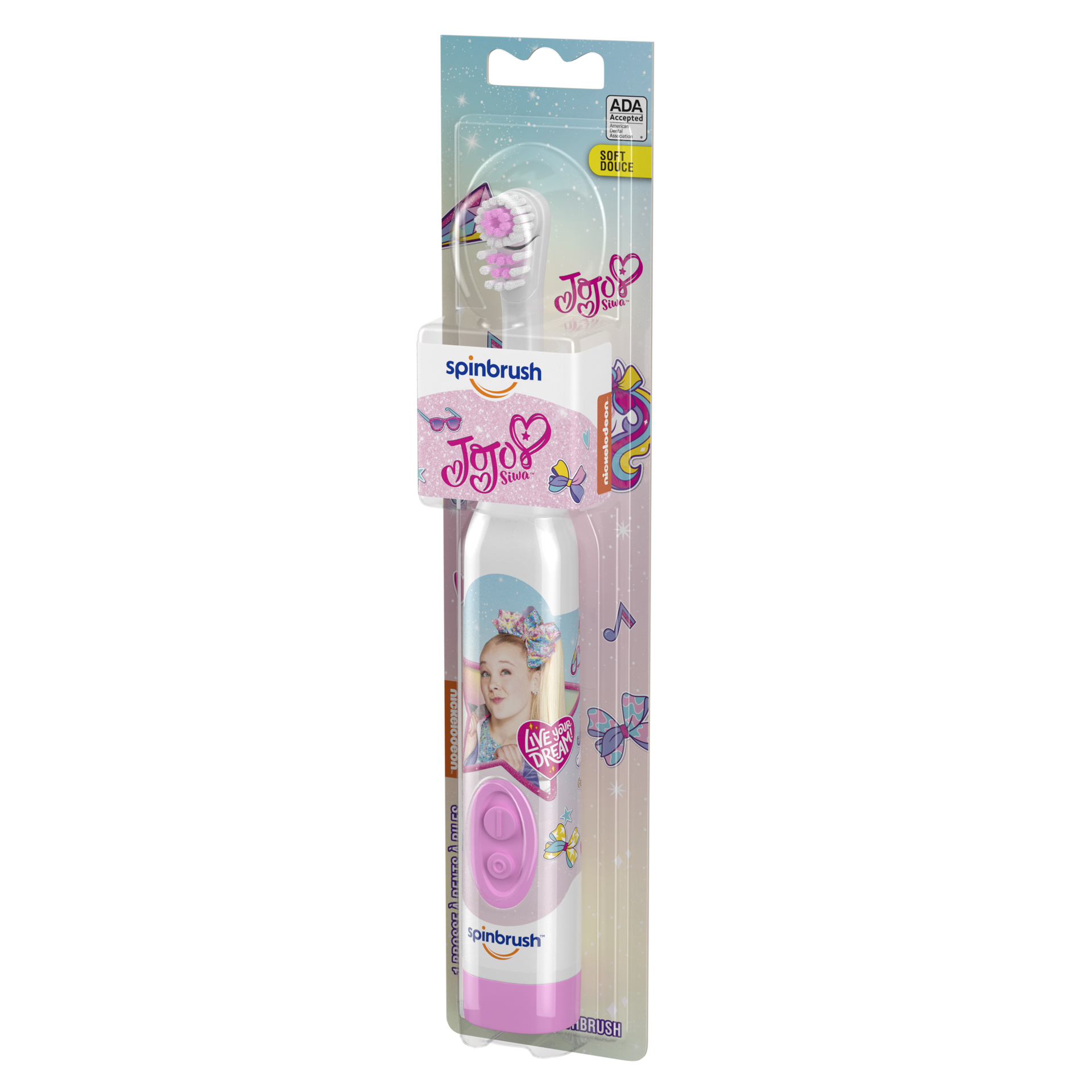 slide 3 of 5, Spinbrush JoJo Siwa Kid's Spinbrush Electric Battery Toothbrush, Soft, 1 ct, 1 cnt