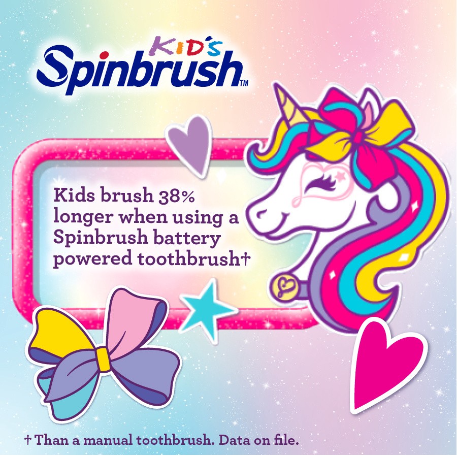 slide 5 of 5, Spinbrush JoJo Siwa Kid's Spinbrush Electric Battery Toothbrush, Soft, 1 ct, 1 cnt