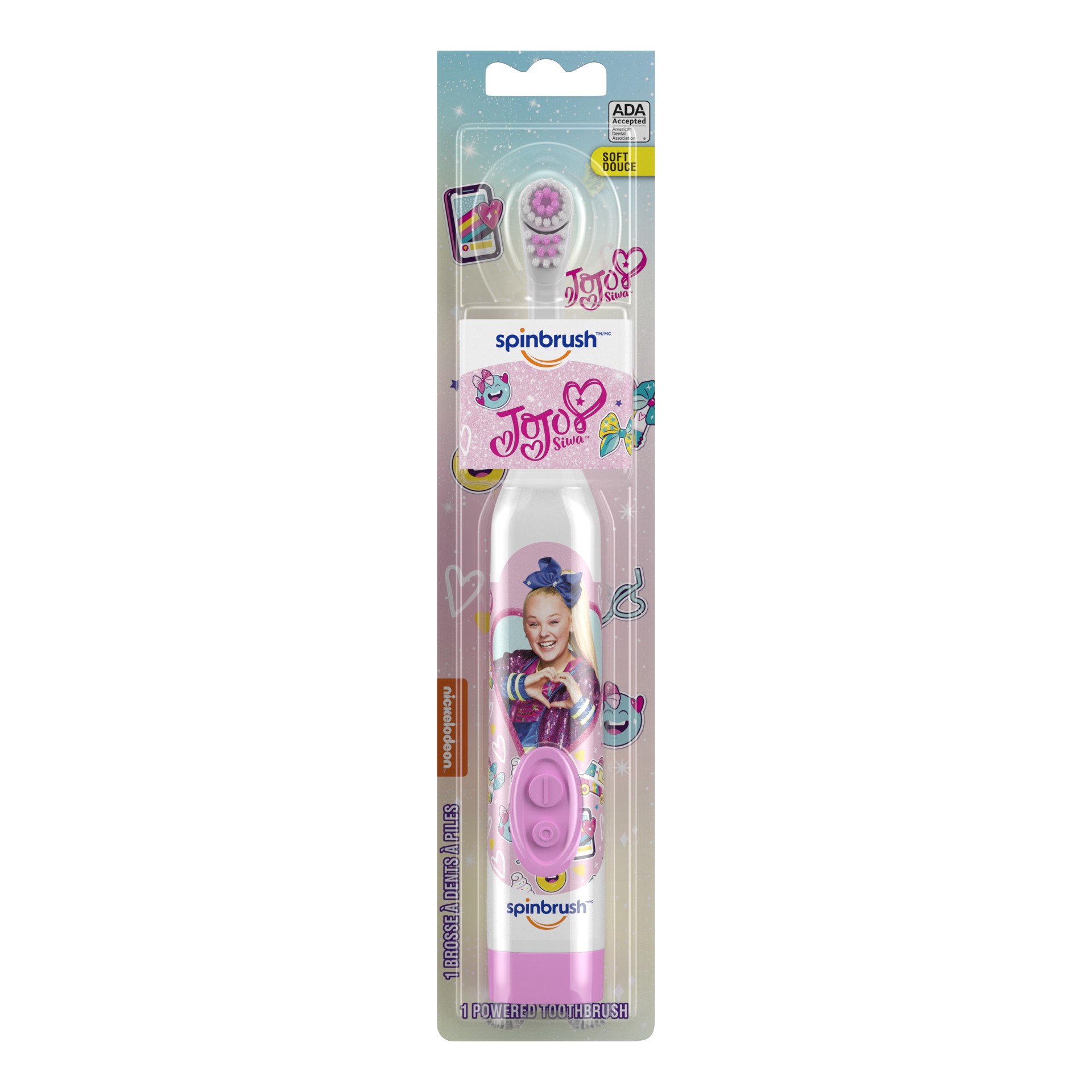 slide 1 of 5, Spinbrush JoJo Siwa Kid's Spinbrush Electric Battery Toothbrush, Soft, 1 ct, 1 cnt