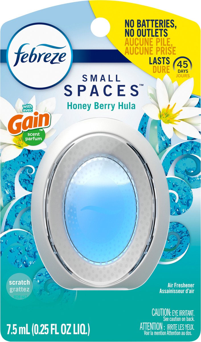 slide 3 of 3, Febreze Small Spaces Air Freshener Gain Honey Berry Hula, 1 count, .25 oz, 0.25 fl oz