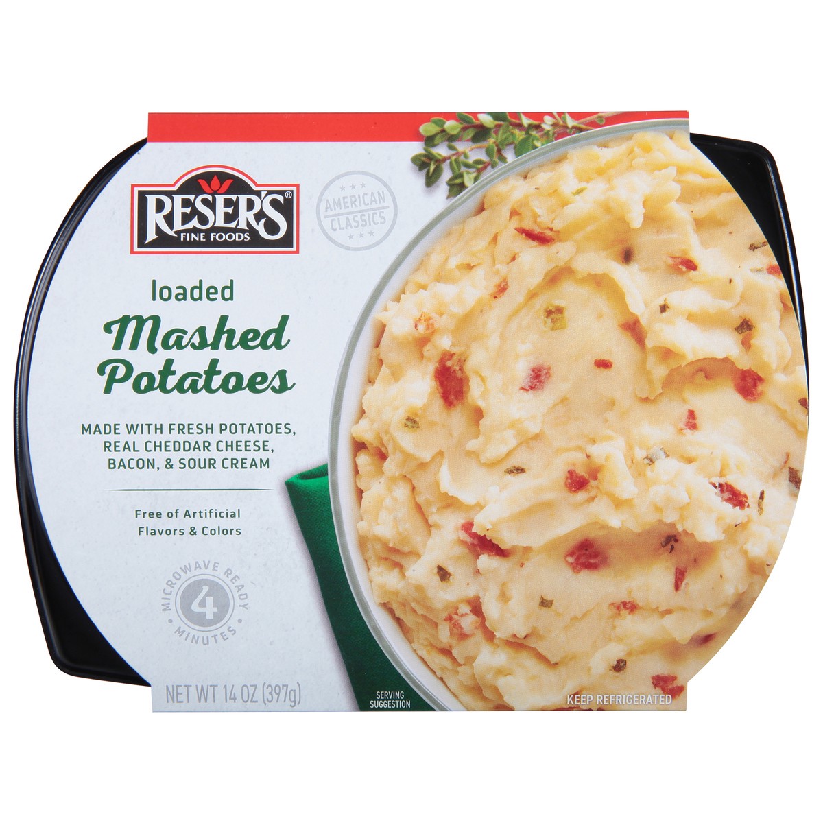 slide 1 of 9, Reser's Resers Loaded Mashed Potatoes - 14 OZ, 14 oz