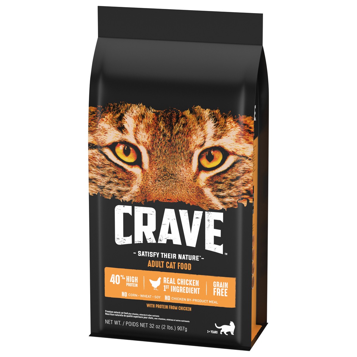 slide 3 of 9, CRAVE 1+ Years Adult with Protein from Chicken Cat Food 32 oz, 32 oz