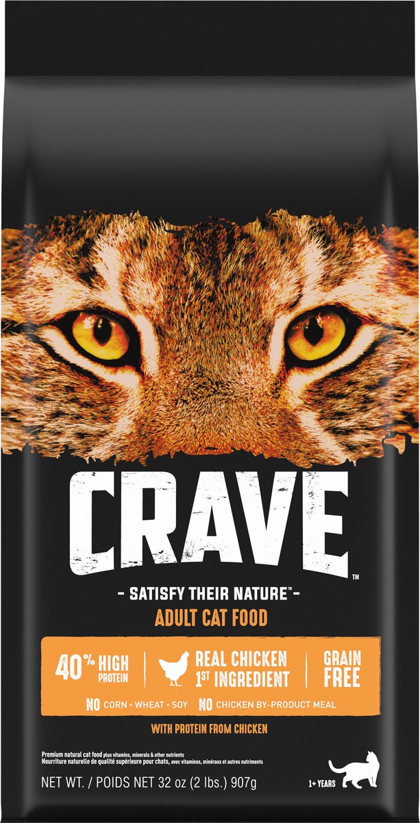 slide 6 of 9, CRAVE 1+ Years Adult with Protein from Chicken Cat Food 32 oz, 32 oz