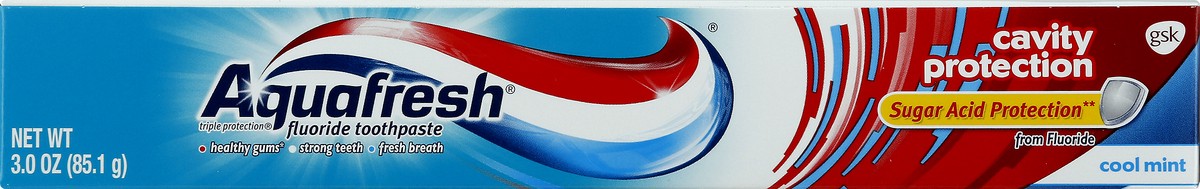 slide 4 of 12, Aquafresh Cavity Protection Cool Mint Fluoride Toothpaste 3 oz, 3 oz