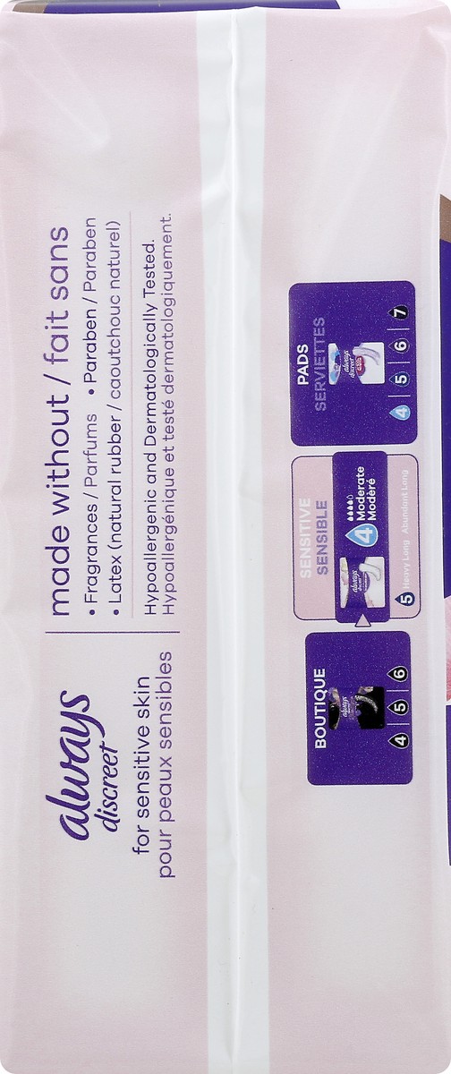 slide 5 of 6, Always Discreet For Sensitive Skin 4 Moderate Pads 57 ea, 57 ct