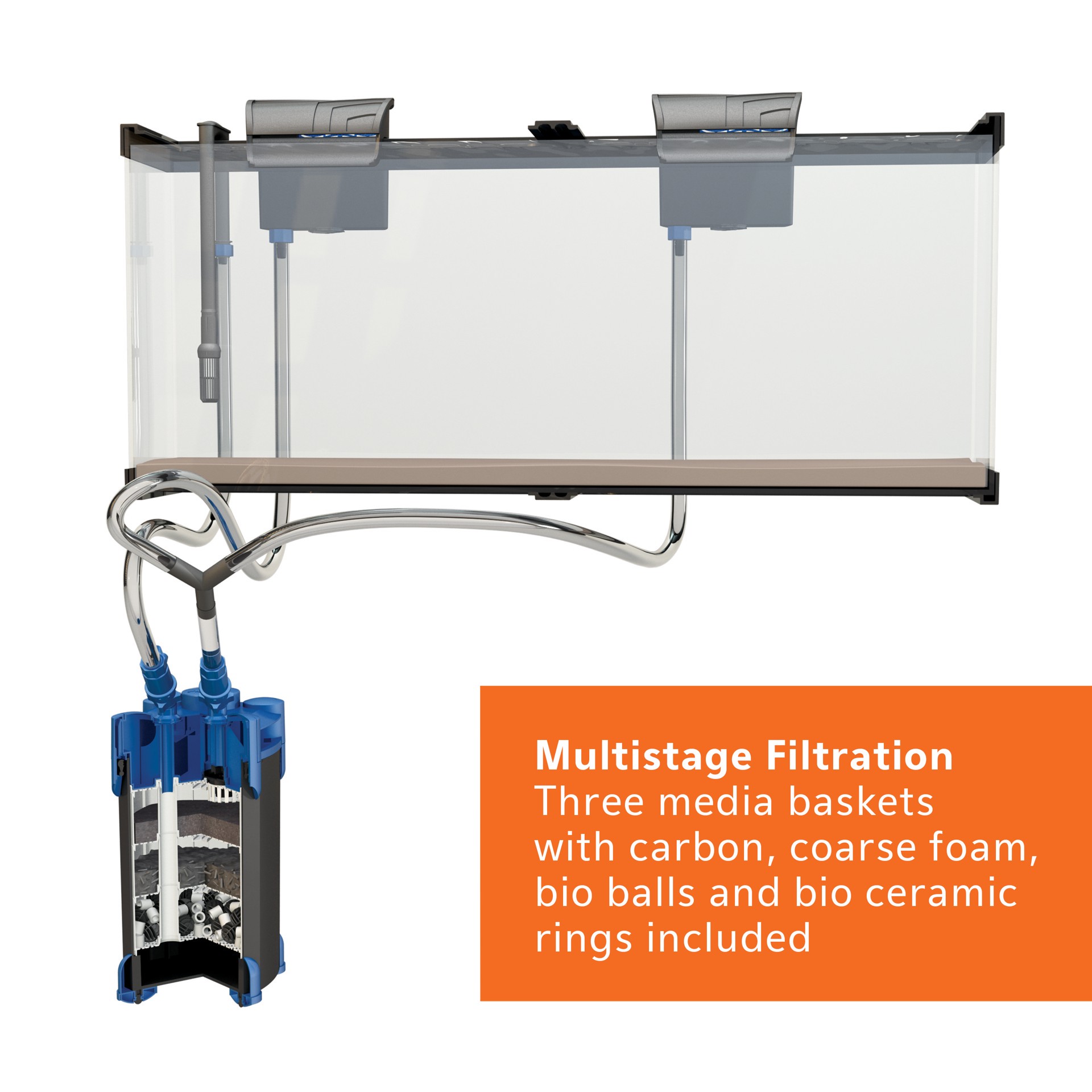 slide 5 of 9, Aqueon QuietFlow Canister Aquarium Filter 100-150 Gallons, 1 ct