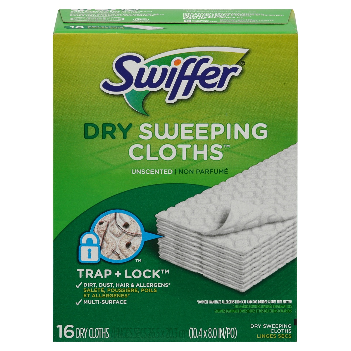 slide 1 of 1, Swiffer Unscented Dry Sweeping Cloths 16 ea, 16 ct