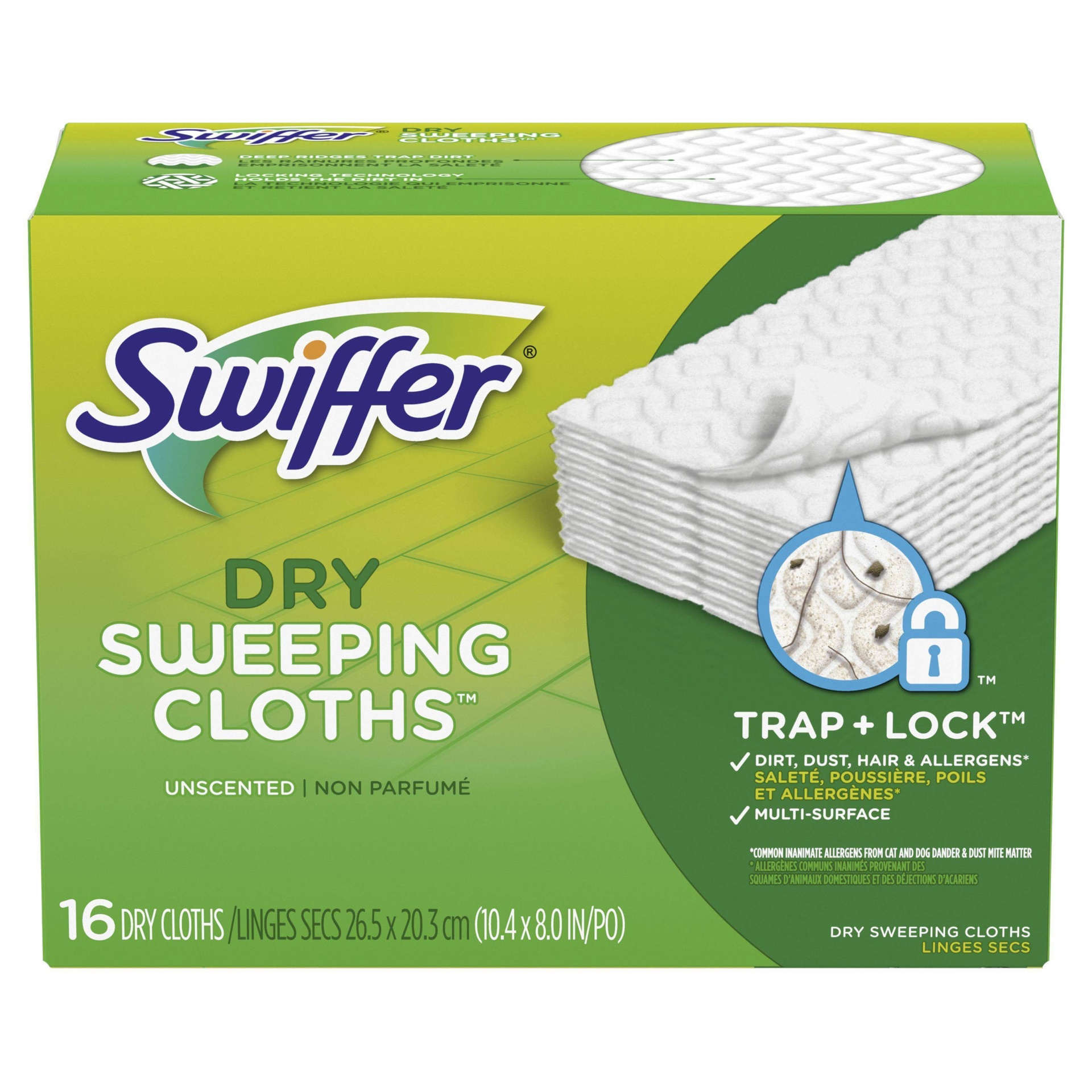 slide 1 of 2, Swiffer Sweeper Dry Sweeping Pad Refills For Floor Mop Unscented, 16 ct