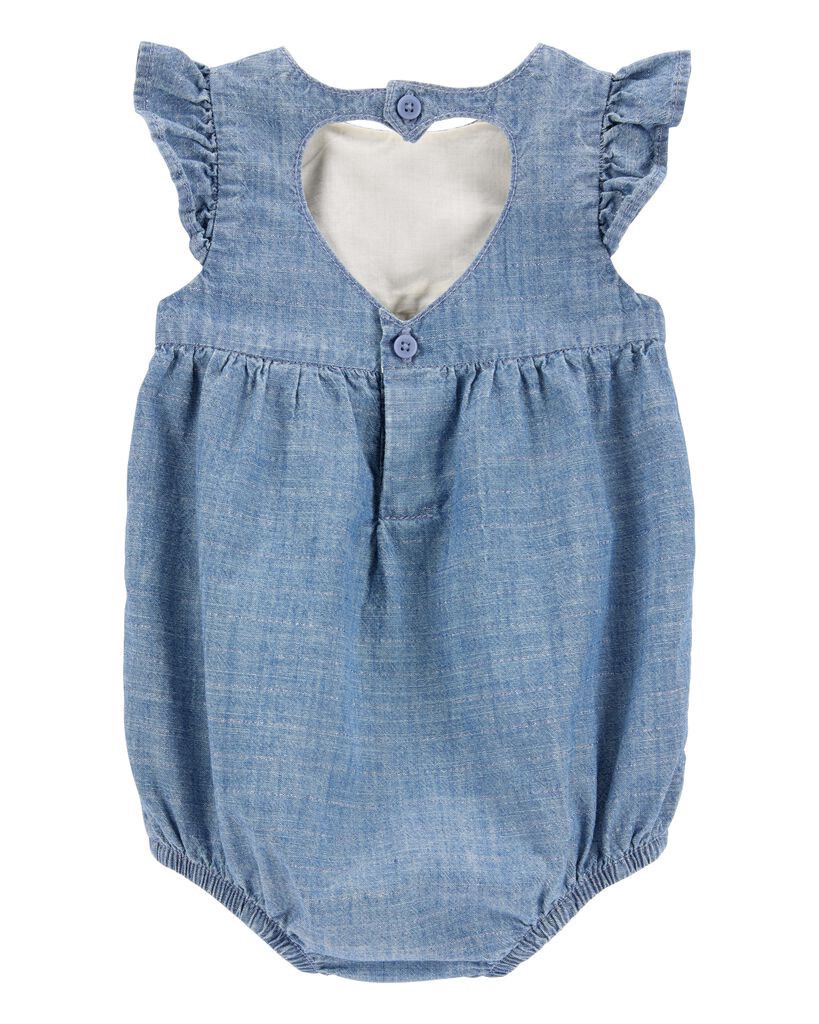 slide 3 of 3, Oshkosh Baby Heart Bubble Romper Blue 24M, 1 ct