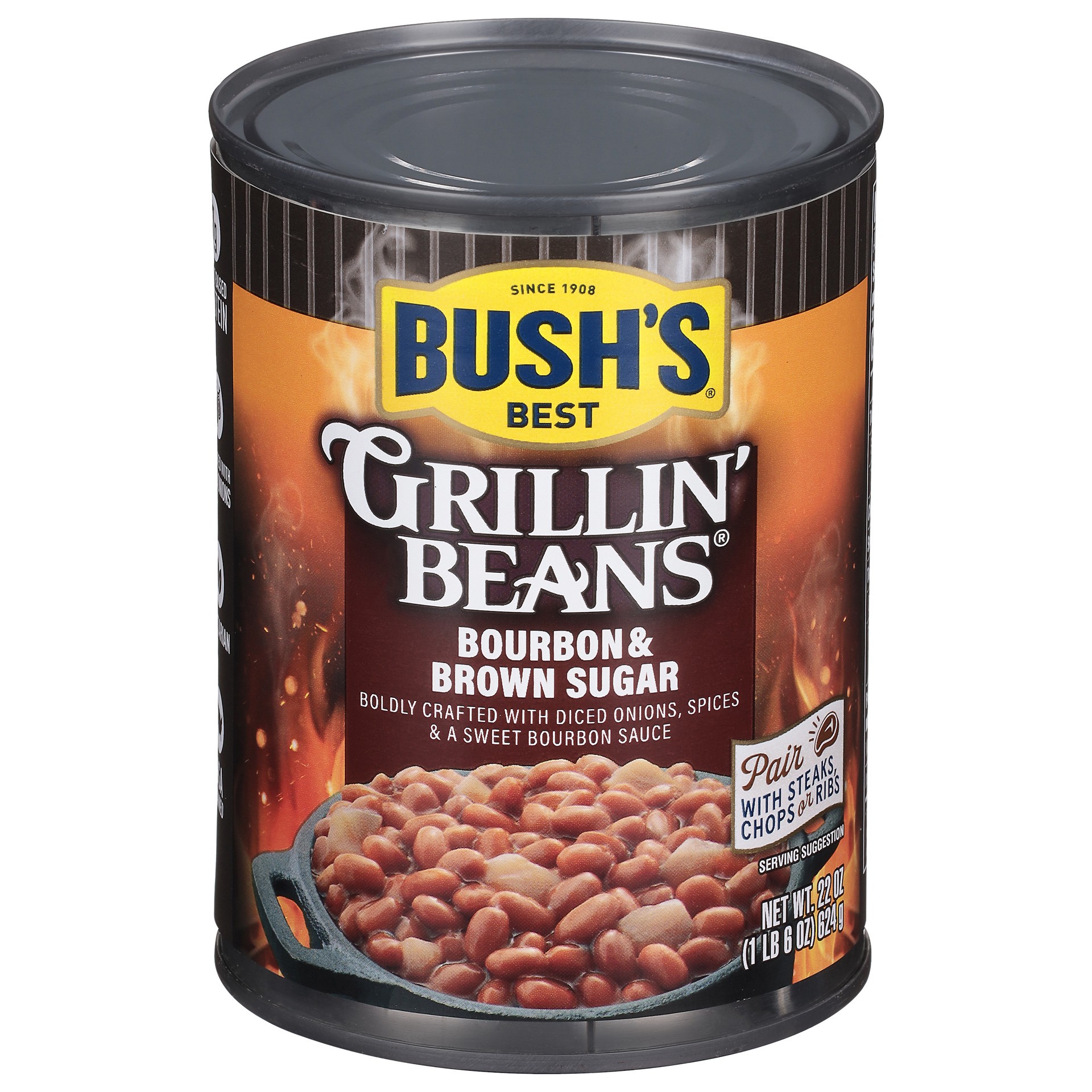 slide 4 of 4, Bush's Best Grillin' Beans Bourbon and Brown Sugar Beans 22 oz. Can, 22 oz