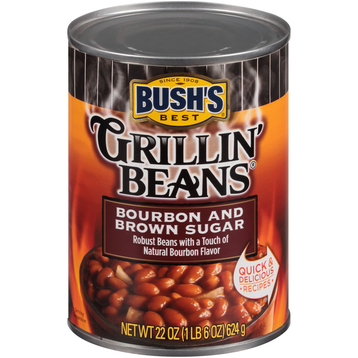 slide 1 of 4, Bush's Best Grillin' Beans Bourbon and Brown Sugar Beans 22 oz. Can, 22 oz