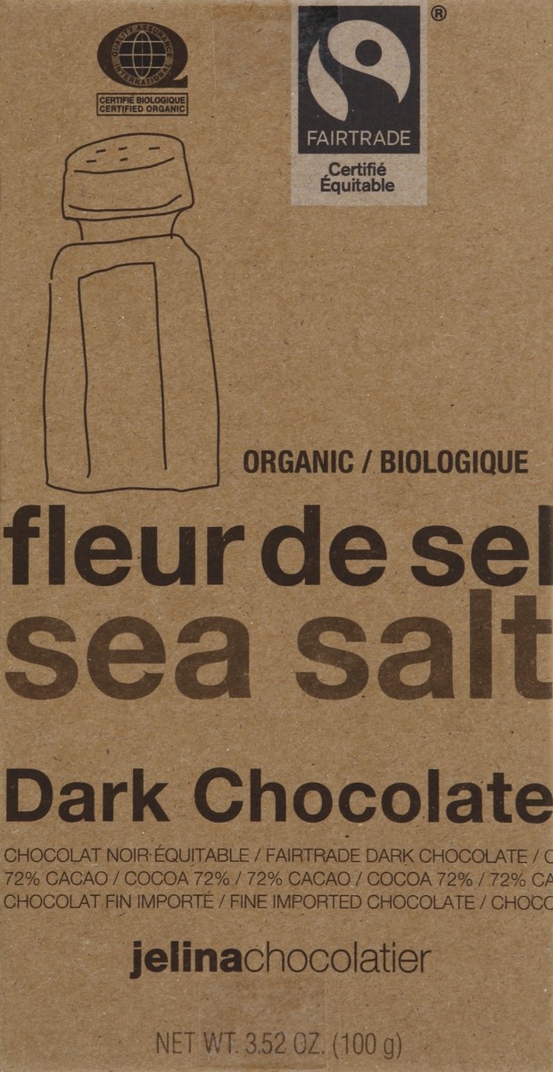 slide 2 of 5, Jelina Chocolatier Sea Salt Dark Chocolate 3.52 oz, 3.52 oz