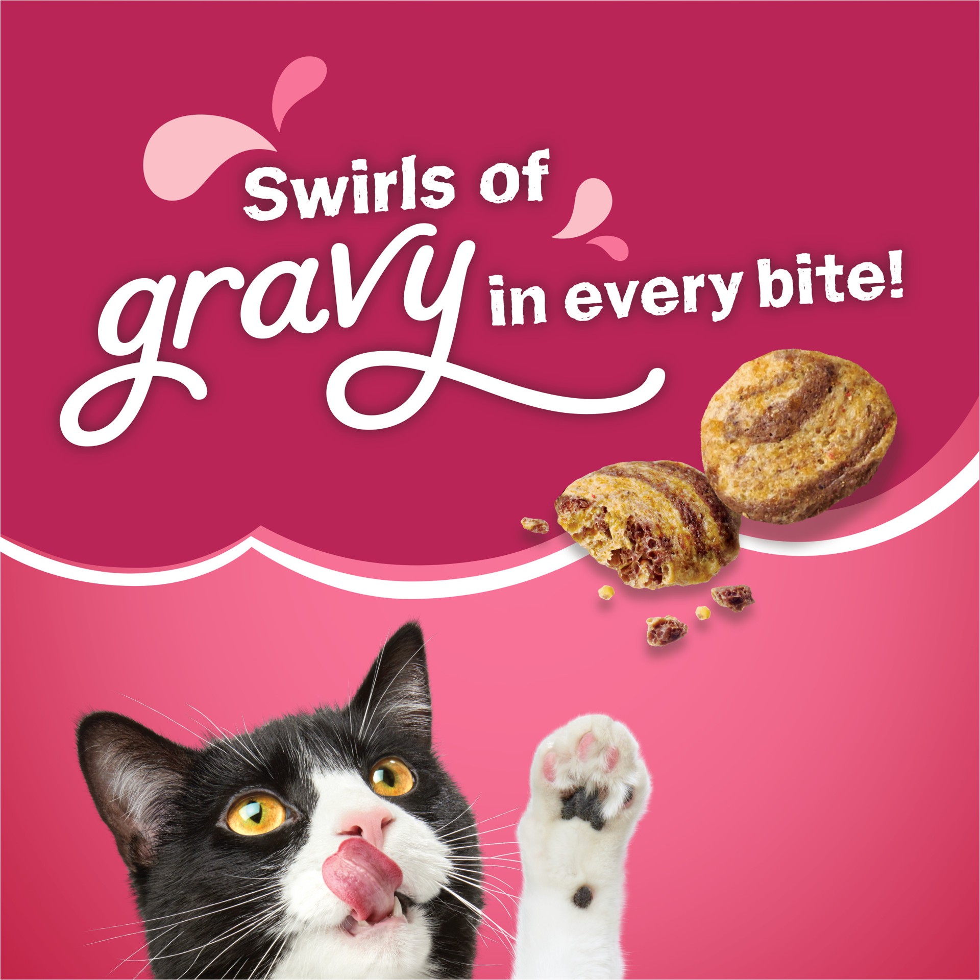 slide 5 of 9, Friskies Purina Friskies Dry Cat Food, Gravy Swirlers, 3.15 lb