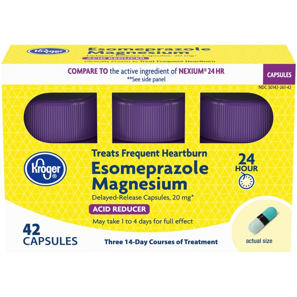 slide 1 of 1, Kroger Esomeprazole Magnesium 20Mg Delayed-Release Capsules, 42 ct