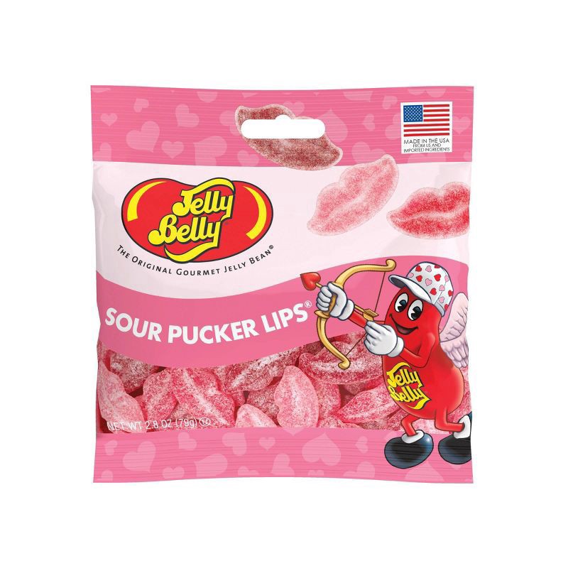 slide 1 of 4, Jelly Belly Valentine Pucker Up Lips Grab & Go Bag, 2.8 oz