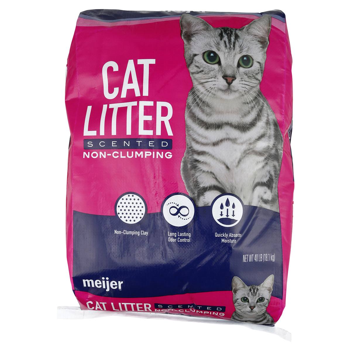 slide 1 of 5, Meijer Non-Clumping Cat Litter, Scented, 40 lb