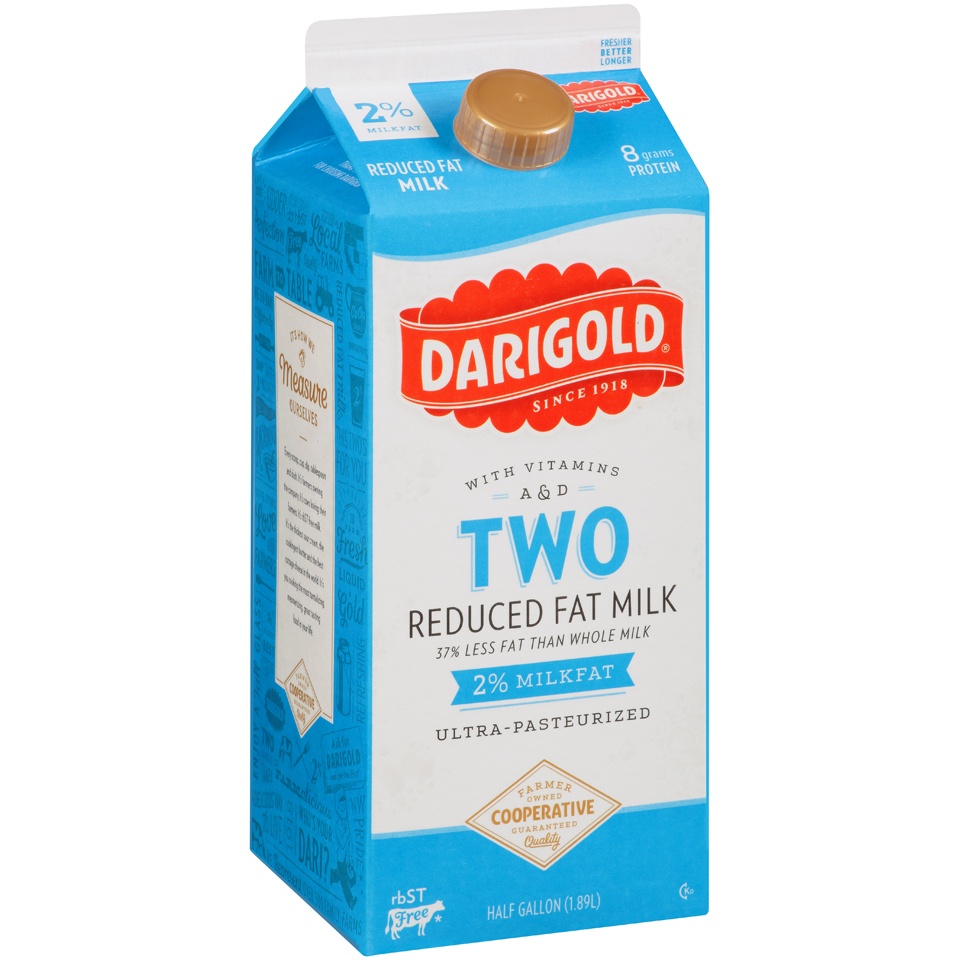 slide 2 of 8, Darigold Milk Reduced Fat 2% - Half Gallon, 1/2 gal