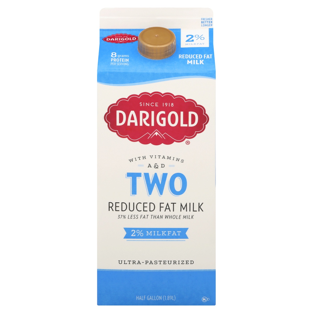slide 1 of 1, Darigold Milk Reduced Fat 2% - Half Gallon, 1/2 gal